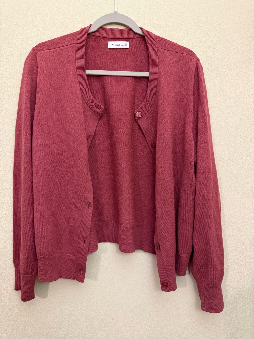 Nine West Dusty Rose Button-Up Cardigan